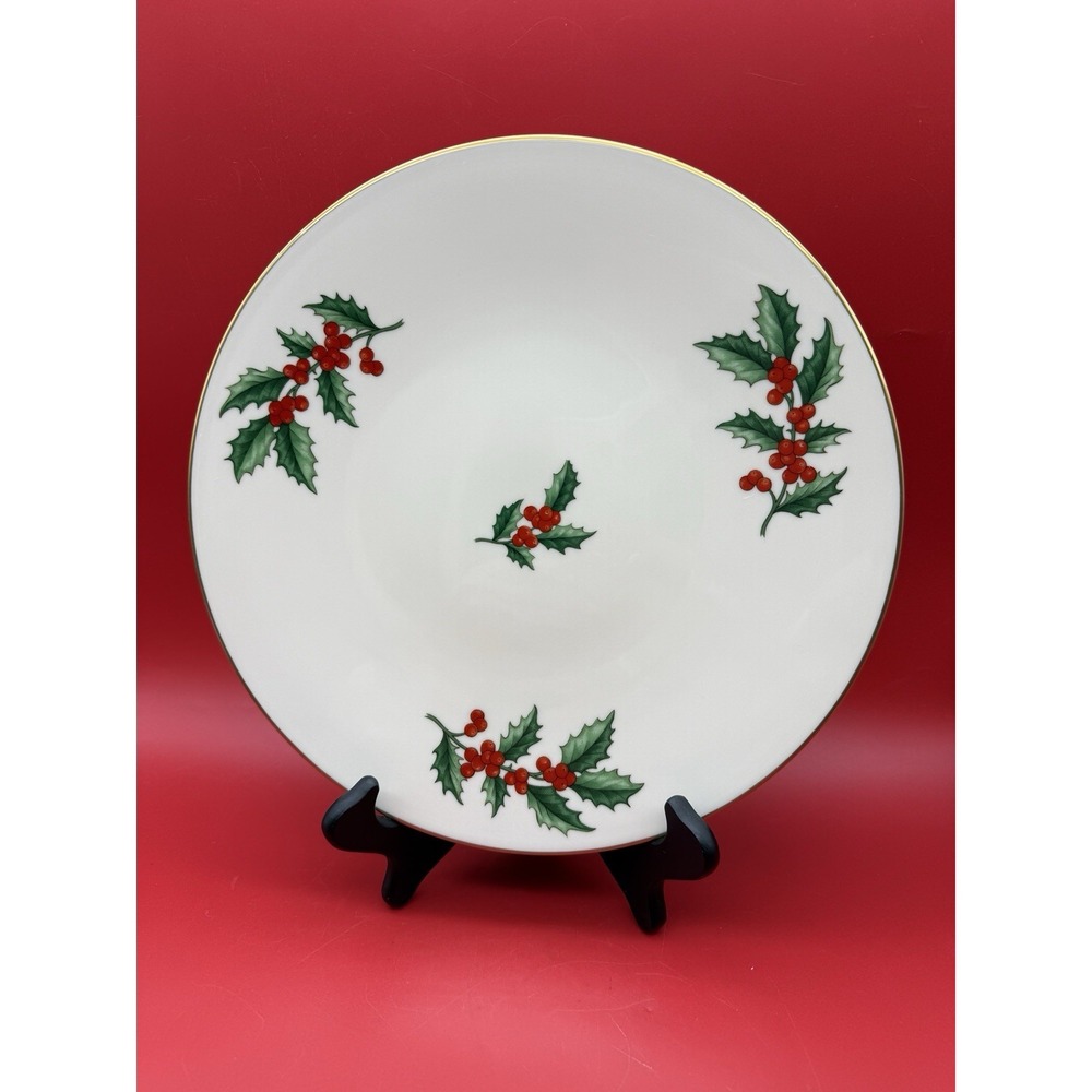 Vintage Pickard China Porcelain Christmas Holly Charger Plate/Platter 10.5"